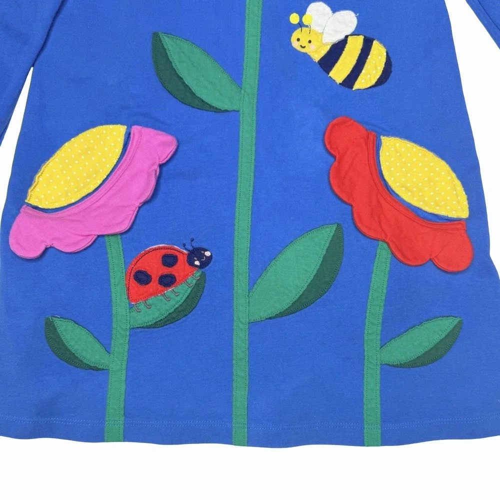 Mini Boden Blue Daisy Flower Dress Size 7-8